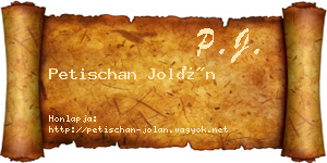 Petischan Jolán névjegykártya